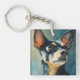 Svart och brun chihuahua akvarellporträtt