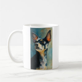 Svart och brun chihuahua akvarellporträtt kaffemugg
