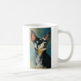 Svart och brun chihuahua akvarellporträtt kaffemugg