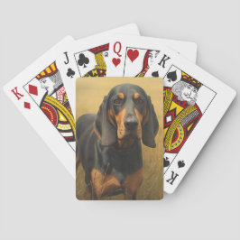 Svart och brun Coonhound Casinokort