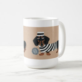 Svart och Brun Dachshund Gods Tjuv Fånge Kaffemugg