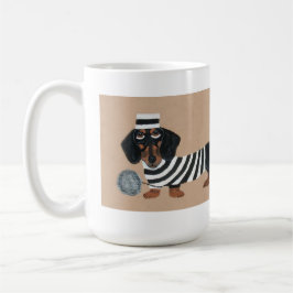 Svart och Brun Dachshund Gods Tjuv Fånge Kaffemugg