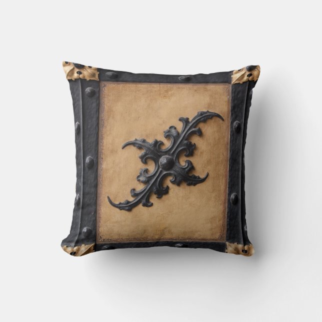 Svart och brun solbränd Steampunk Kastkudde Kudde (Framsida)