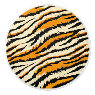 Svart och Brun Tiger Randigt Mönster Knopp