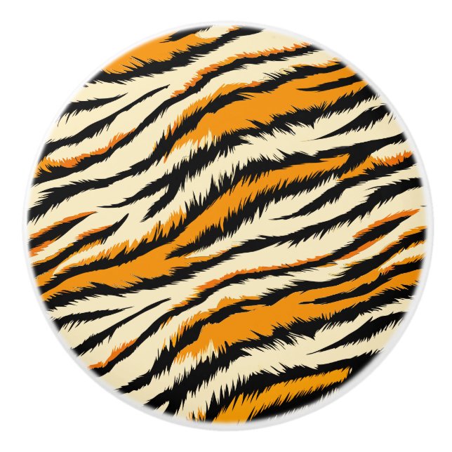 Svart och Brun Tiger Randigt Mönster  Knopp (Framsidan)