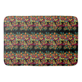 Svart och Burgundy Rand Badrumsmatta