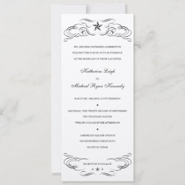 Svart och Champagne Lone Star bröllopsinbjudningar Inbjudningar