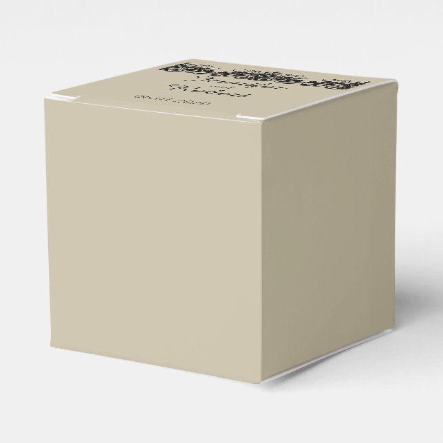 Svart och Cream-Blommigt Embossed Wedundor Favor B Presentaskar (Framsidan Sidan)