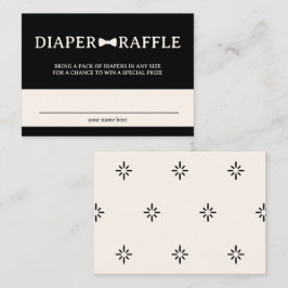 Svart och Cream Bow Tie Diaper Raffle Tilläggskort