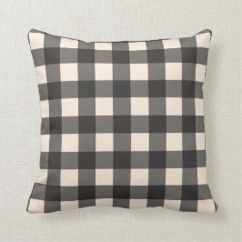 Svart och Cream Buffalo Plaid Dekorativ kudde