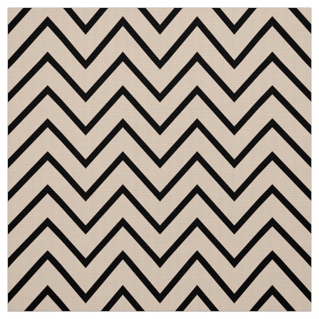 Svart och Cream Chevron Upholstoppning Fabric Tyg (Provkarta)