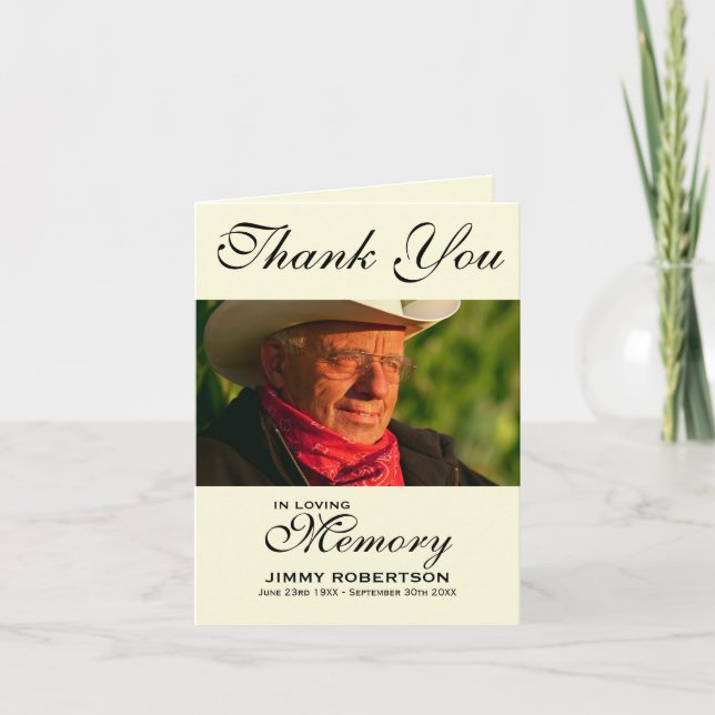 Svart och Cream Photo Sympathy Tack (Framsida)