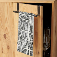 Svart och Cream Texturerad look Kitchen Towel