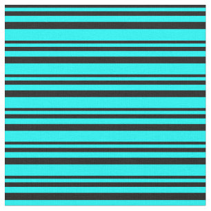 Svart och cyan-Färgad, lind/stripe Mönster Tyg