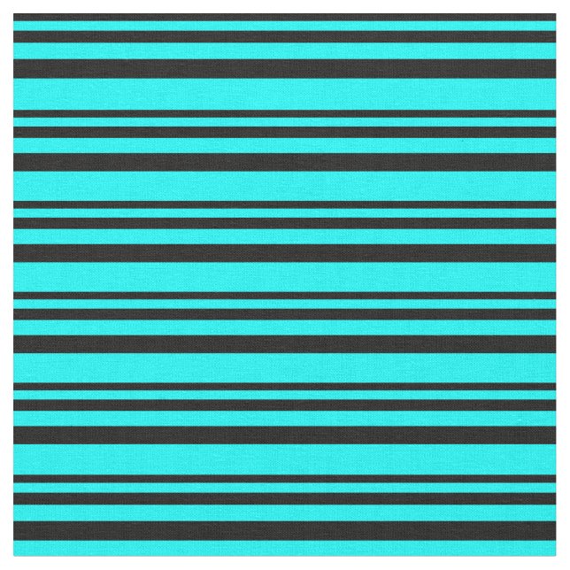 Svart och cyan-Färgad, lind/stripe Mönster Tyg (Närbild)