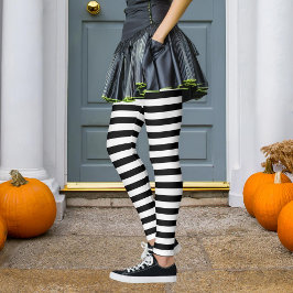 Svart och ditt Färg Rand Wicked Witch Halloween Leggings