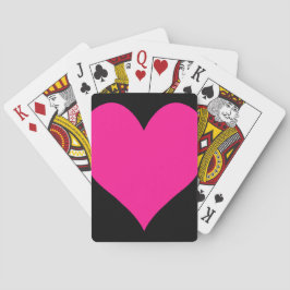 Svart och djup Rosa Cute Heart Spel Kort