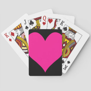 Svart och djup Rosa Cute Heart Spel Kort