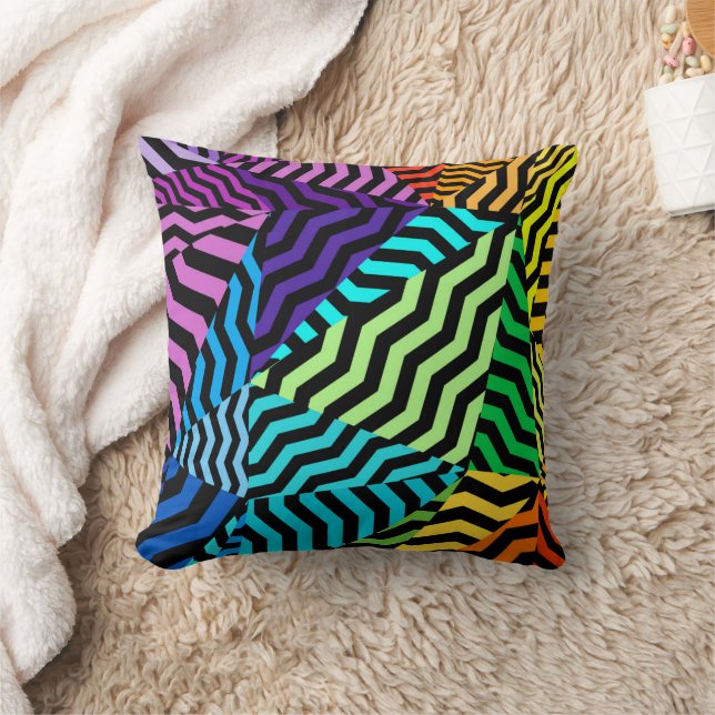 Svart och färglös mönster-abstrakt, geometrisk kudde (Filt)