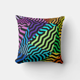 Svart och färglös mönster-abstrakt, geometrisk kudde