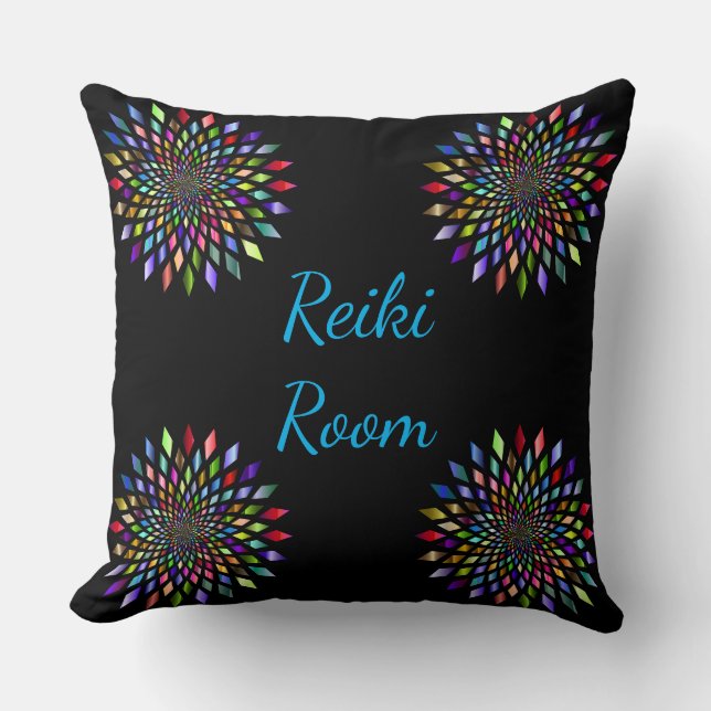 Svart och färglös Reiki Room-design Kudde (Framsida)