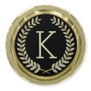 Svart och faux Guld White Glitter Knopp