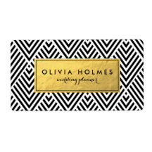 Svart- och faux-guldfärjeetikett (Chevron)