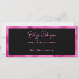 Svart och faux-kort för Shock rosa-certifikat Inbjudningar