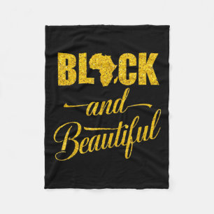 Svart och fin Afro Black History Month Motiv Fleecefilt
