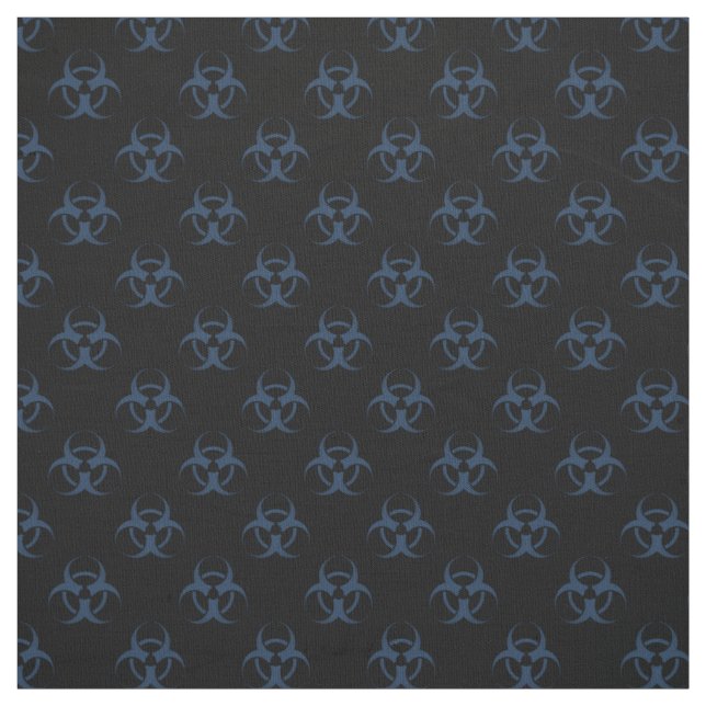 Svart och för blåttBiohazardsymbol mönster Tyg (Provkarta)