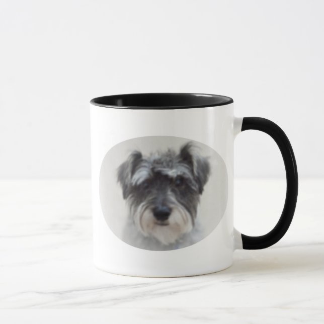 Svart och för silverSchnauzer keramisk för kaffe Mugg (Höger)