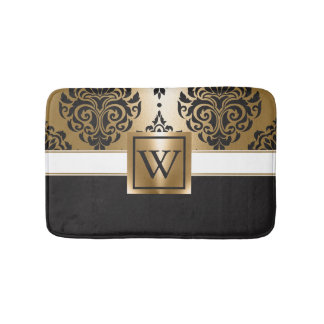 Svart och Golden Arabesc Badrumsmatta