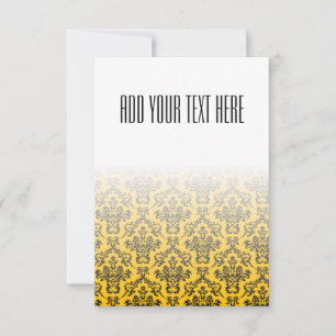 Svart och Golden Damask Pattern