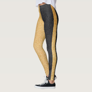 Svart och Golden Glitter Leggings