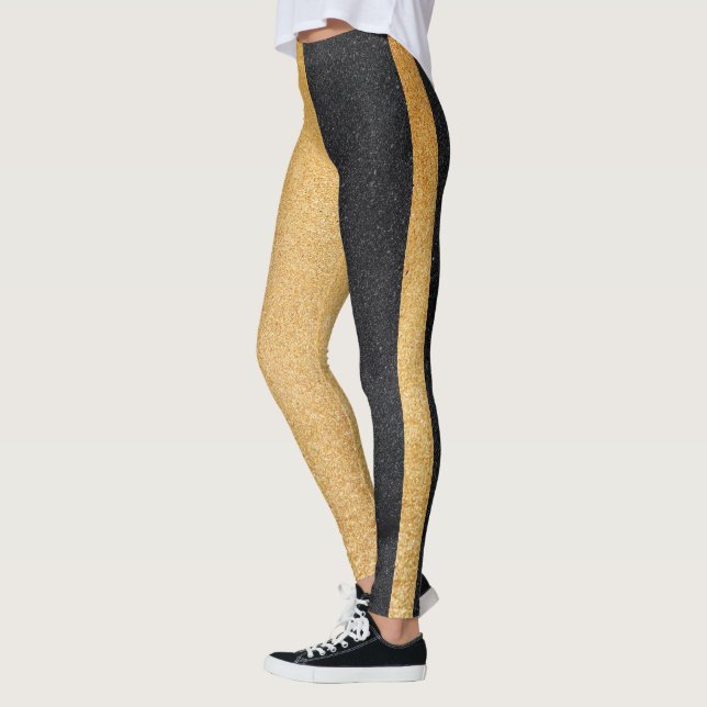 Svart och Golden Glitter Leggings (Vänster)