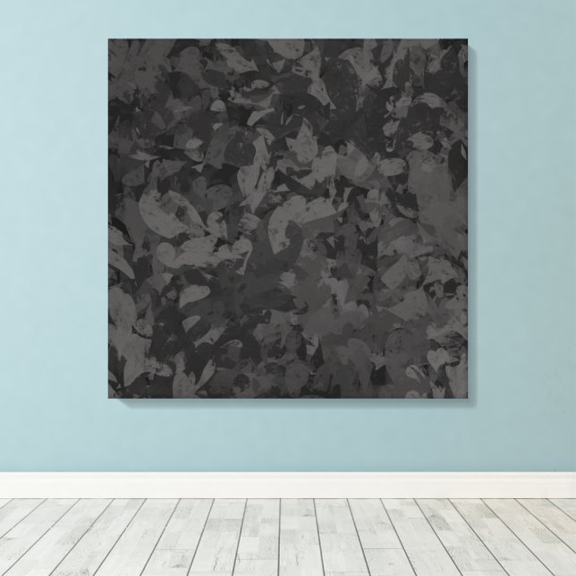 Svart och grå abstrakt grafisk konstnärlig design canvastryck (Insitu (trägolv))