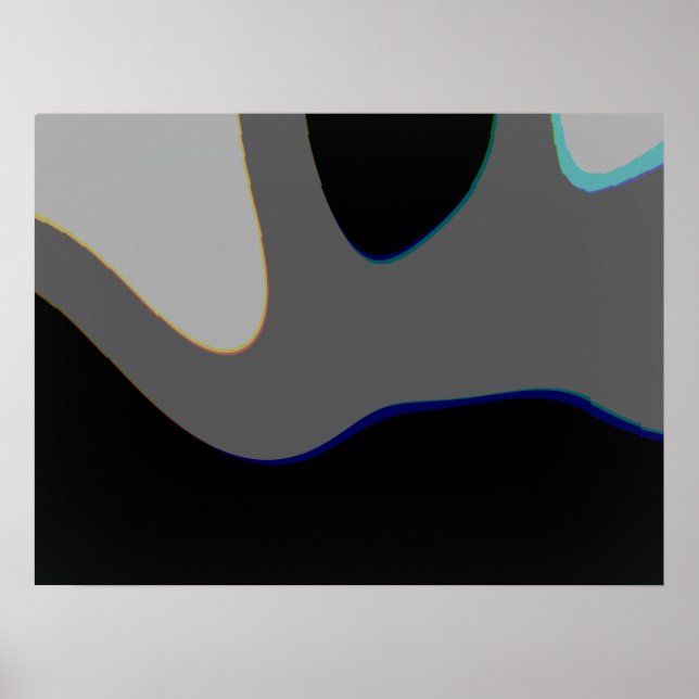 Svart Och Grå Abstrakt Konst 306 Poster (Framsidan)