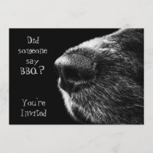 Svart och grå färg för näsa för BBQ-inbjudanhund