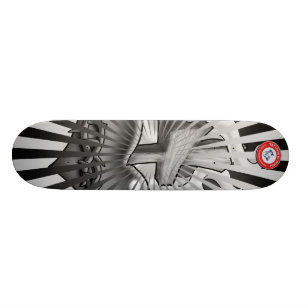Svart- och grå färghelighjärta old school skateboard bräda 21,6 cm