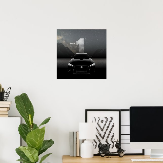 Svart och grå futuristisk bästa bil  poster (Hemmakontoret)