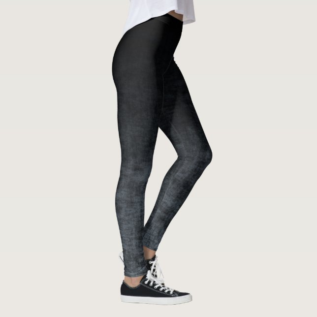 Svart och grå Grunge Ombre-struktur Leggings (Höger)