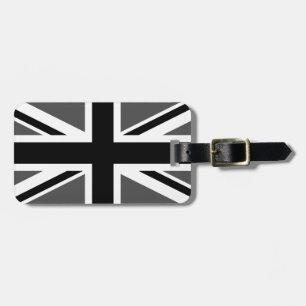 Svart och grå Union Jack Bagagebricka