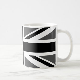 Svart och grå Union Jack Kaffemugg