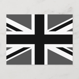 Svart och grå Union Jack Vykort