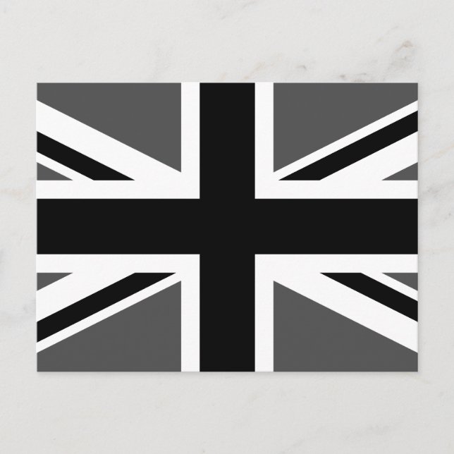 Svart och grå Union Jack Vykort (Framsida)