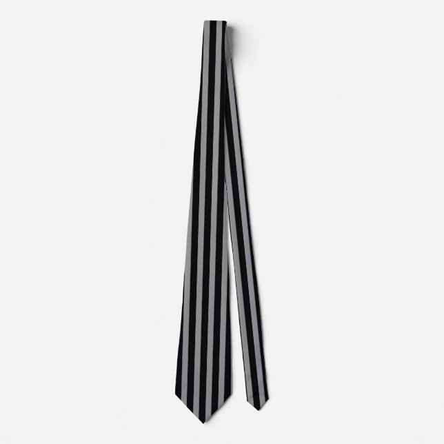 Svart och grå vertikala ränder klassisk elegans slips (Framsida)