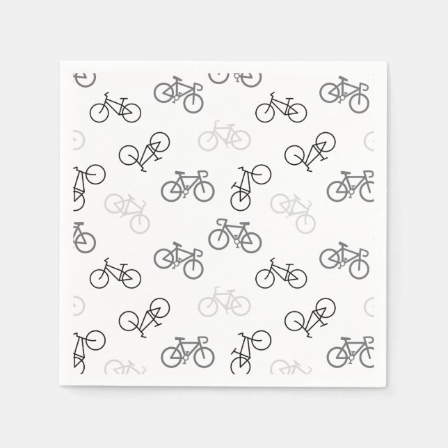 Svart och Grått Bikes Pappersservett (Framsidan)