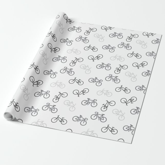 Svart och Grått Bikes Presentpapper (Utrullad)