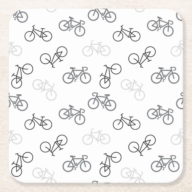 Svart och Grått Bikes Underlägg Papper Kvadrat (Framsidan)