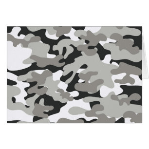 Svart och Grått Camo Design Hälsningskort